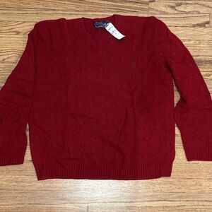 NWT Polo by Ralph Lauren Men's V-Neck Red Sweater